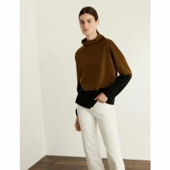 JAEGER Pure Merino Wool Colour Block Jumper Women Brown Mix 13 JAEGER Pure Merino Wool Colour Block Jumper Women Brown Mix -JAEGER Shop unnamed file 1318