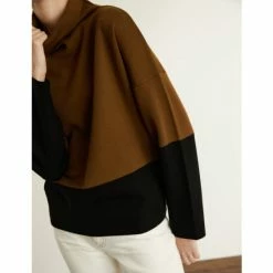 JAEGER Pure Merino Wool Colour Block Jumper Women Brown Mix 14 JAEGER Pure Merino Wool Colour Block Jumper Women Brown Mix -JAEGER Shop unnamed file 1319