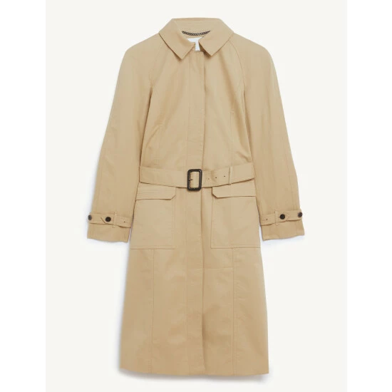 JAEGER Pure Cotton Belted Trench Coat Women Stone 1 JAEGER Pure Cotton Belted Trench Coat Women Stone