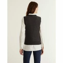 JAEGER Pure Merino Wool V-Neck Relaxed Knitted Top Women Black Mix 14 JAEGER Pure Merino Wool V-Neck Relaxed Knitted Top Women Black Mix -JAEGER Shop unnamed file 1335