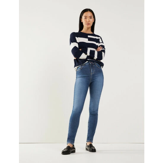JAEGER High Waisted Skinny Jeans Women Dark Blue Denim 3 JAEGER High Waisted Skinny Jeans Women Dark Blue Denim - Image 3