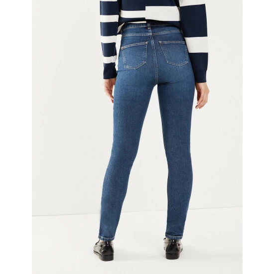 JAEGER High Waisted Skinny Jeans Women Dark Blue Denim 5 JAEGER High Waisted Skinny Jeans Women Dark Blue Denim - Image 5
