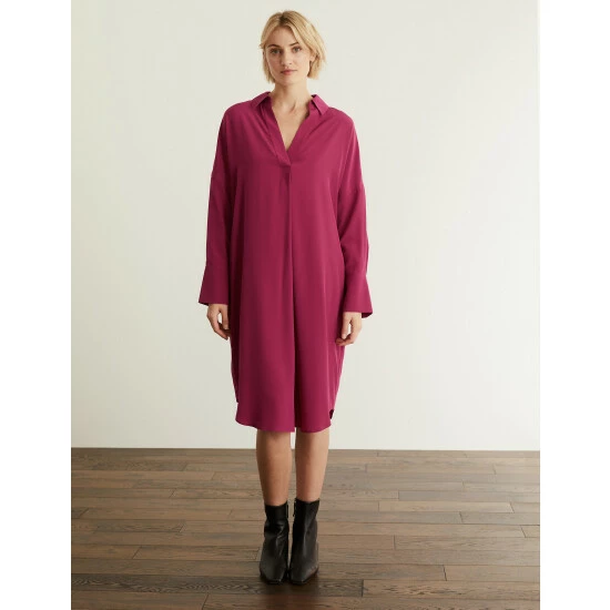 JAEGER Pure Silk V-Neck Tunic Women Black 3 JAEGER Pure Silk V-Neck Tunic Women Black - Image 3