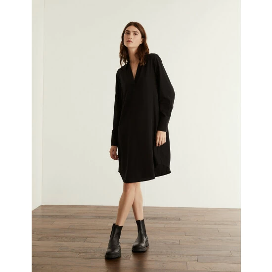 JAEGER Pure Silk V-Neck Tunic Women Black 10 JAEGER Pure Silk V-Neck Tunic Women Black - Image 10