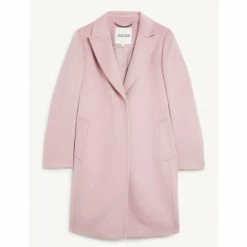JAEGER Pure Wool A-Line Coat Women Pink