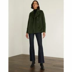 JAEGER Pure Wool Double Breasted Short Pea Coat Women Olive 11 JAEGER Pure Wool Double Breasted Short Pea Coat Women Olive -JAEGER Shop unnamed file 139