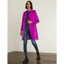 JAEGER Pure Wool Boyfriend Coat Women Purple -JAEGER Shop unnamed file 1404