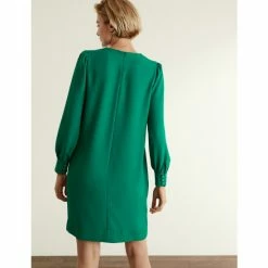 JAEGER Crepe Round Neck Shift Dress Women Green 14 JAEGER Crepe Round Neck Shift Dress Women Green -JAEGER Shop unnamed file 1419