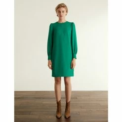 JAEGER Crepe Round Neck Shift Dress Women Green 16 JAEGER Crepe Round Neck Shift Dress Women Green -JAEGER Shop unnamed file 1421