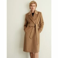 JAEGER Pure Wool Belted Wrap Coat Women Camel -JAEGER Shop unnamed file 1448