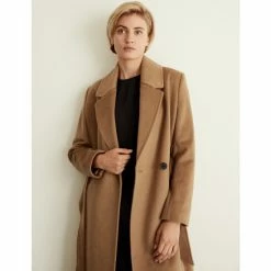 JAEGER Pure Wool Belted Wrap Coat Women Camel -JAEGER Shop unnamed file 1449