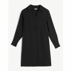 JAEGER V-Neck Knee Length Swing Dress Women Navy