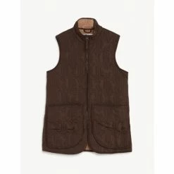 JAEGER Quilted Funnel Neck Gilet Women Chocolate