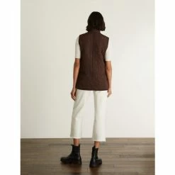 JAEGER Quilted Funnel Neck Gilet Women Chocolate -JAEGER Shop unnamed file 1464