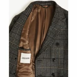 JAEGER British Wool Checked Double Breasted Coat Men Grey Mix 25 JAEGER British Wool Checked Double Breasted Coat Men Grey Mix -JAEGER Shop unnamed file 1497