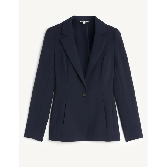 JAEGER Single Breasted Blazer Women Navy 1 JAEGER Single Breasted Blazer Women Navy