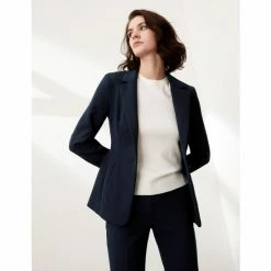 JAEGER Single Breasted Blazer Women Navy 10 JAEGER Single Breasted Blazer Women Navy -JAEGER Shop unnamed file 1502
