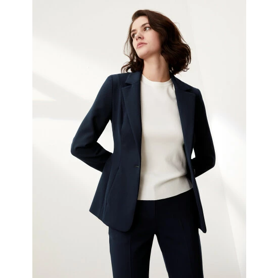 JAEGER Single Breasted Blazer Women Navy 7 JAEGER Single Breasted Blazer Women Navy - Image 7