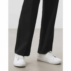 JAEGER Pure Linen Straight Leg Trousers Women Black -JAEGER Shop unnamed file 1511
