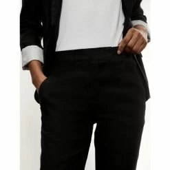 JAEGER Pure Linen Straight Leg Trousers Women Black -JAEGER Shop unnamed file 1513