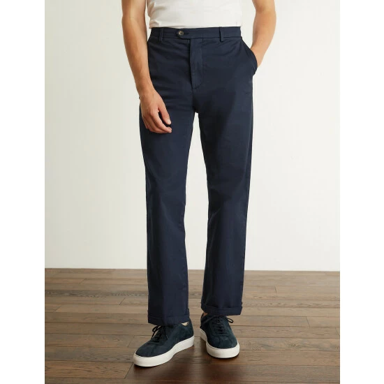 JAEGER Regular Fit Cotton Stretch Chinos Men Medium Navy 2 JAEGER Regular Fit Cotton Stretch Chinos Men Medium Navy - Image 2