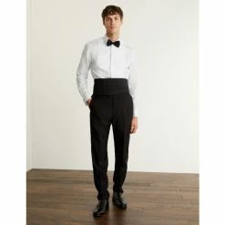 JAEGER Slim Fit Cotton Marcella Bib Front Dress Shirt Men White -JAEGER Shop unnamed file 1527