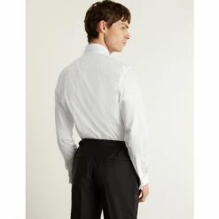 JAEGER Slim Fit Cotton Marcella Bib Front Dress Shirt Men White -JAEGER Shop unnamed file 1529