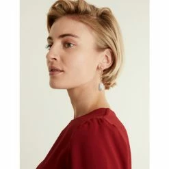 JAEGER Gold Tone Pearl Drop Earrings Women