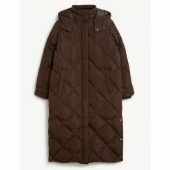 JAEGER Oversized Quilted Longline Puffer Coat Women Black