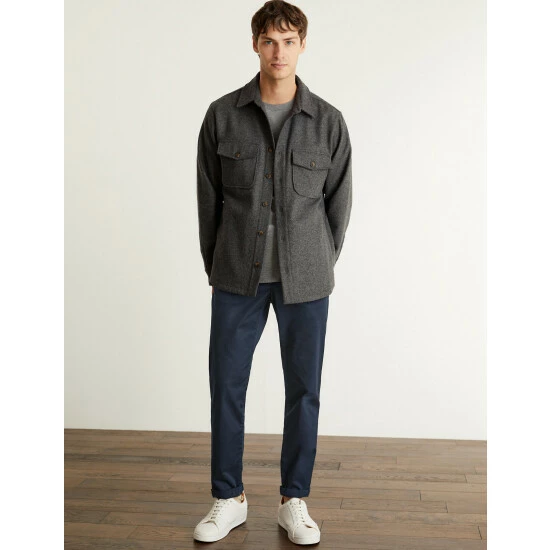 JAEGER Slim Fit Cotton Stretch Chinos Men Medium Navy 2 JAEGER Slim Fit Cotton Stretch Chinos Men Medium Navy - Image 2