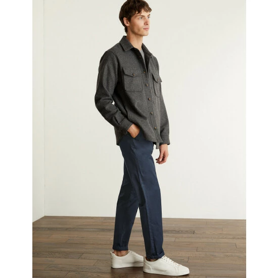 JAEGER Slim Fit Cotton Stretch Chinos Men Medium Navy 3 JAEGER Slim Fit Cotton Stretch Chinos Men Medium Navy - Image 3