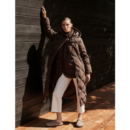 JAEGER Oversized Quilted Longline Puffer Coat Women Black 3 JAEGER Oversized Quilted Longline Puffer Coat Women Black - Image 3