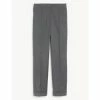 JAEGER Wool Blend Textured Relaxed Trousers Women Grey