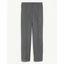 JAEGER Shop 25 JAEGER Wool Blend Textured Relaxed Trousers Women Grey