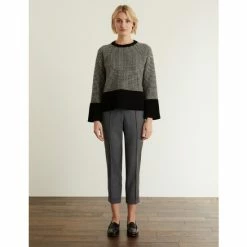 JAEGER Wool Blend Textured Relaxed Trousers Women Grey 15 JAEGER Wool Blend Textured Relaxed Trousers Women Grey -JAEGER Shop unnamed file 1579