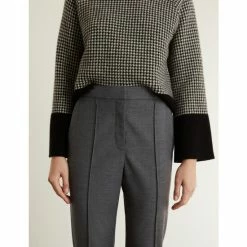 JAEGER Wool Blend Textured Relaxed Trousers Women Grey 16 JAEGER Wool Blend Textured Relaxed Trousers Women Grey -JAEGER Shop unnamed file 1580