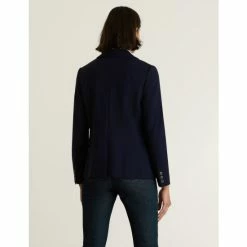 JAEGER Jersey Single Breasted Blazer Jacket Women Navy -JAEGER Shop unnamed file 1585