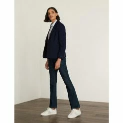 JAEGER Jersey Single Breasted Blazer Jacket Women Navy -JAEGER Shop unnamed file 1587