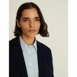 JAEGER Jersey Single Breasted Blazer Jacket Women Navy -JAEGER Shop unnamed file 1588