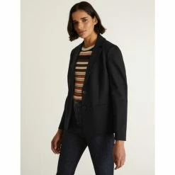 JAEGER Jersey Single Breasted Blazer Jacket Women Navy -JAEGER Shop unnamed file 1590