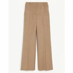 JAEGER Wool Rich Wide Leg Trousers Women Camel