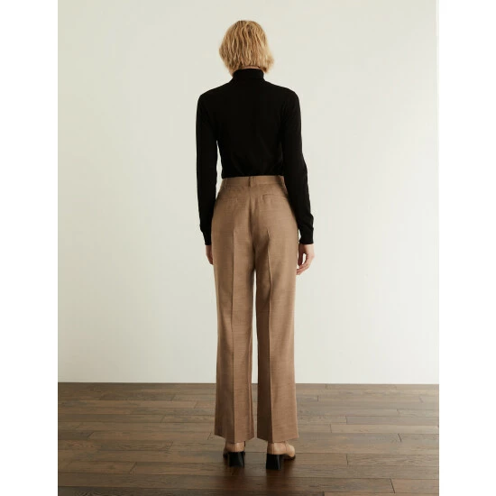 JAEGER Wool Rich Wide Leg Trousers Women Camel 5 JAEGER Wool Rich Wide Leg Trousers Women Camel - Image 5