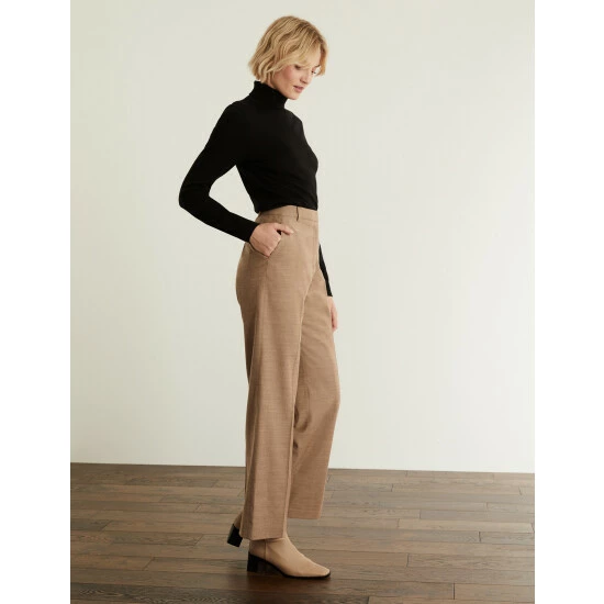 JAEGER Wool Rich Wide Leg Trousers Women Camel 8 JAEGER Wool Rich Wide Leg Trousers Women Camel - Image 8