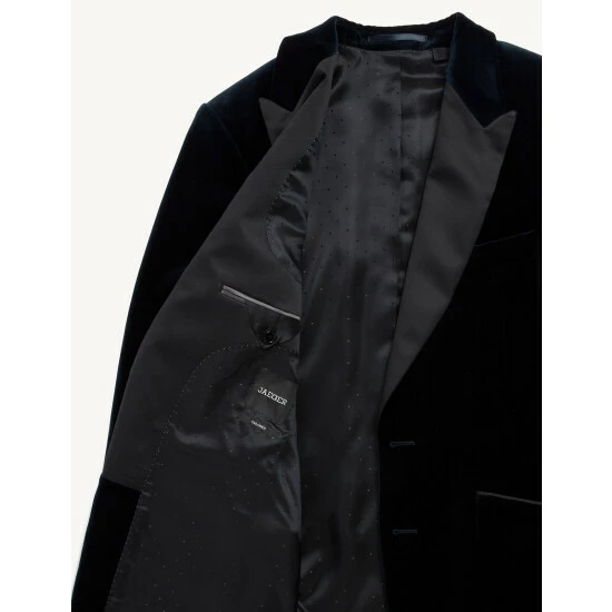 JAEGER Tailored Fit Italian Velvet Jacket Men Navy 12 JAEGER Tailored Fit Italian Velvet Jacket Men Navy - Image 12