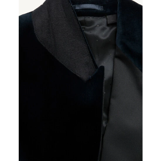 JAEGER Tailored Fit Italian Velvet Jacket Men Navy 13 JAEGER Tailored Fit Italian Velvet Jacket Men Navy - Image 13