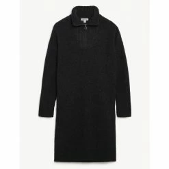 JAEGER Wool Rich Midi Jumper Dress With Cashmere Women Charcoal