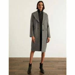 JAEGER Pure Wool Herringbone Oversized Coat Women Black/white 10 JAEGER Pure Wool Herringbone Oversized Coat Women Black/white -JAEGER Shop unnamed file 183