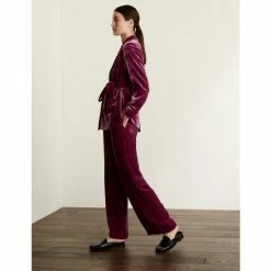 JAEGER Velvet Trousers With Silk Women Pink 10 JAEGER Velvet Trousers With Silk Women Pink -JAEGER Shop unnamed file 19