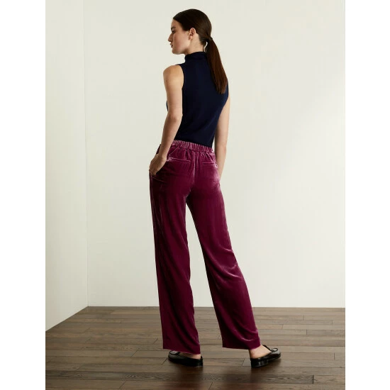 JAEGER Velvet Trousers With Silk Women Pink 4 JAEGER Velvet Trousers With Silk Women Pink - Image 4