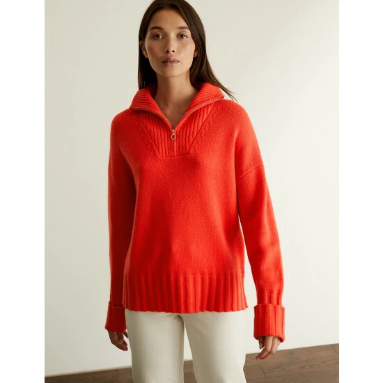 JAEGER Wool Rich Funnel Neck Jumper With Cashmere Women Black 9 JAEGER Wool Rich Funnel Neck Jumper With Cashmere Women Black - Image 9